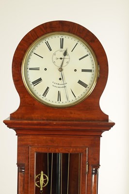 Lot 1060 - G. & T. HAMMOND, MANCHESTER. A REGENCY QUARTER CHIMING DOMESTIC REGULATOR LONGCASE CLOCK