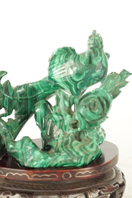 Lot 91 - A LATE 19TH CENTURY CHINESE CARVED MALACHITE SCULPTURE