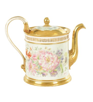 Lot 37 - A 19TH CENTURY SEVRES PORCELAIN TEAPOT