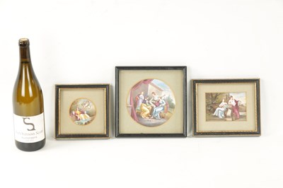 Lot 68 - A SET OF THREE FINE 19TH CENTURY LIMOGES ENAMEL PANELS