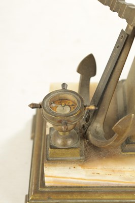 Lot 997 - A LATE 19TH CENTURY FRENCH INDUSTRIAL BRASS DESK COMPENDIUM MANTEL TIMEPIECE