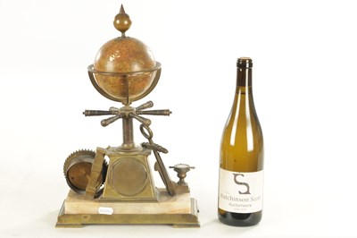 Lot 997 - A LATE 19TH CENTURY FRENCH INDUSTRIAL BRASS DESK COMPENDIUM MANTEL TIMEPIECE