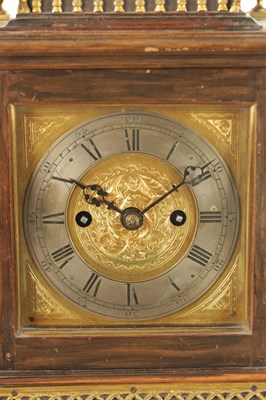 Lot 1009 - J. J. DURRANT & SON, 40 CHEAPSIDE, LONDON. A 19TH CENTURY DOUBLE FUSEE FIGURED WALNUT MANTEL CLOCK