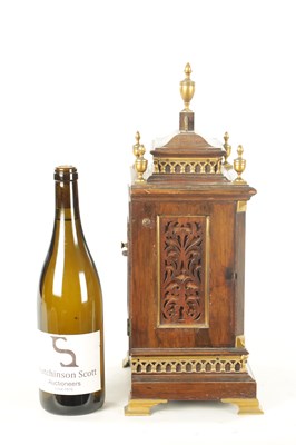 Lot 1009 - J. J. DURRANT & SON, 40 CHEAPSIDE, LONDON. A 19TH CENTURY DOUBLE FUSEE FIGURED WALNUT MANTEL CLOCK