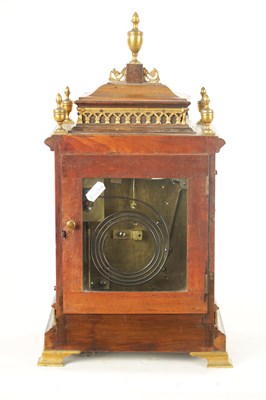 Lot 1009 - J. J. DURRANT & SON, 40 CHEAPSIDE, LONDON. A 19TH CENTURY DOUBLE FUSEE FIGURED WALNUT MANTEL CLOCK