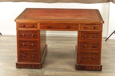 Lot 1255 - A GOOD 19TH CENTURY MAHOGANY PARTNERS DESK OF SMALL SIZE