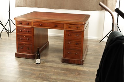 Lot 1255 - A GOOD 19TH CENTURY MAHOGANY PARTNERS DESK OF SMALL SIZE