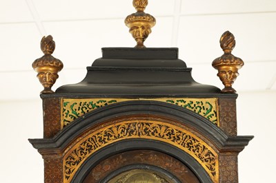 Lot 1077 - PAUL RIMBAULT, LONDON. AN EARLY 18TH CENTURY EIGHT-DAY LACQUER WORK LONGCASE CLOCK