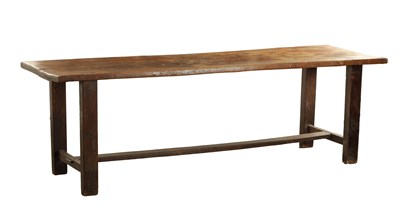 Lot 1281 - AN 18TH CENTURY ELM FARMHOUSE TABLE