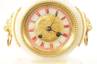 Lot 1112 - A LATE 19TH CENTURY ORMOLU MOUNTED ONYX FRENCH MANTEL CLOCK