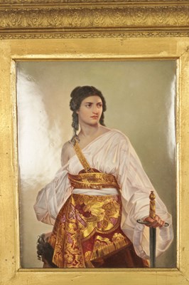 Lot 42 - A LATE 19TH CENTURY PAINTED PORCELAIN PLAQUE AFTER AUGUST REEDEL