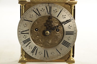 Lot 1049 - A 19TH CENTURY EIGHT-DAY DOUBLE FUSEE LANTERN CLOCK