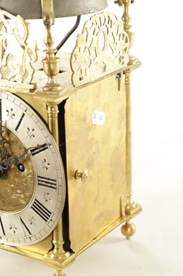 Lot 1049 - A 19TH CENTURY EIGHT-DAY DOUBLE FUSEE LANTERN CLOCK