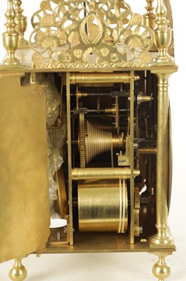Lot 1049 - A 19TH CENTURY EIGHT-DAY DOUBLE FUSEE LANTERN CLOCK