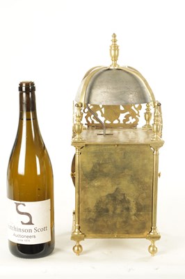 Lot 1049 - A 19TH CENTURY EIGHT-DAY DOUBLE FUSEE LANTERN CLOCK
