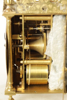 Lot 1049 - A 19TH CENTURY EIGHT-DAY DOUBLE FUSEE LANTERN CLOCK