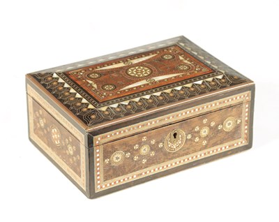 Lot 253 - A LATE 19TH CENTURY INDIAN INLAID JEWELLERY BOX