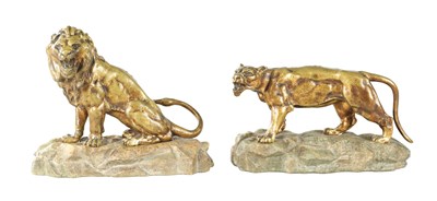 Lot 720 - A PAIR OF EARLY 20TH CENTURY GILT BRONZE SCULPTURES