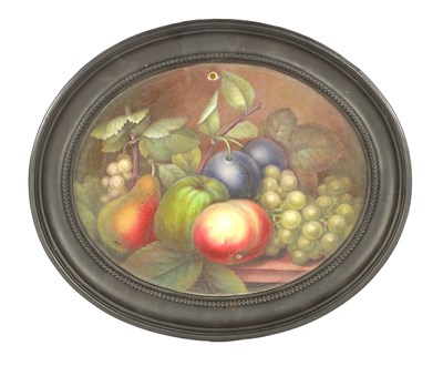 Lot 92 - A REGENCY ENGLISH STILL LIFE PORCELAIN PLAQUE