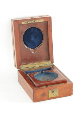 Lot 391 - A 19TH CENTURY MAHOGANY POCKET WATCH HOLDER