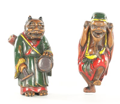 Lot 294 - TWO JAPANESE CARVED BOXWOOD NETSUKE