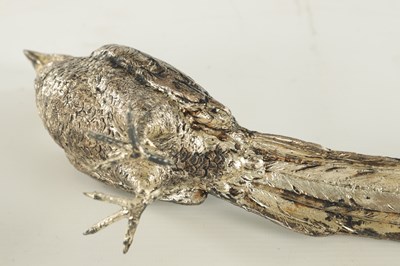 Lot 472 - A PAIR OF SILVER-PLATED PHEASANTS