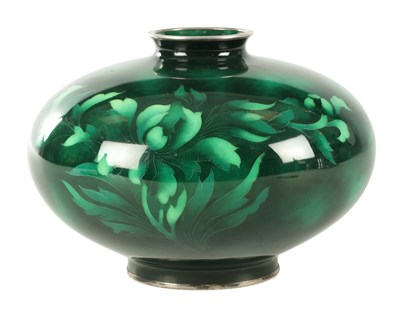 Lot 287 - A LARGE JAPANESE SILVER MOUNTED ANDO CLOISONNE VASE