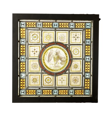 Lot 790 - A LATE 19TH CENTURY COLOURED STAIN GLASS WINDOW