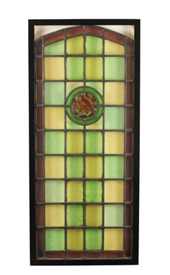 Lot 779 - A LATE 19TH CENTURY LEADED COLOURED STAIN GLASS WINDOW
