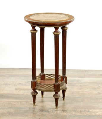 Lot 1216 - A 19TH CENTURY MAHOGANY AND BRASS MOUNTED FRENCH LAMP TABLE