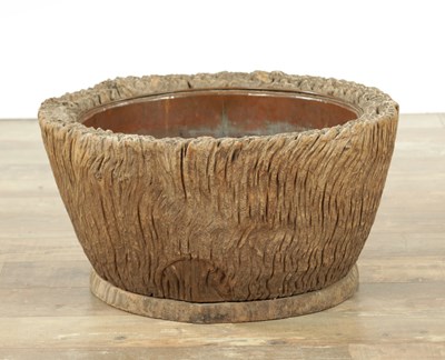 Lot 941 - A LATE 19TH CENTURY DUGOUT WALNUT JARDINIERE