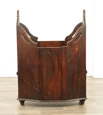 Lot 1400 - AN UNUSUAL 18TH CENTURY OAK DOUBLE CHILDS CARRIAGE CHAIR/WARMER