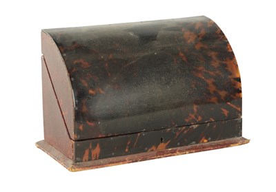 Lot 945 - A 19TH CENTURY TORTOISESHELL VENEERED STATIONARY BOX