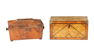 Lot 902 - TWO EARLY 19TH CENTURY TEA CADDIES