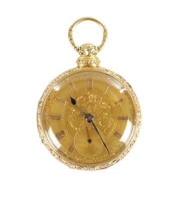 Lot 397 - SAMUEL ISAAC TOBIAS, LIVERPOOL. AN 18CT GOLD OPEN FACED POCKET WATCH