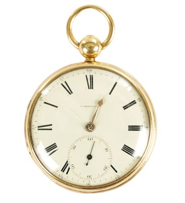 Lot 350 - J. JOHNSON, LIVERPOOL. AN 18CT GOLD OPEN-FACED POCKET WATCH