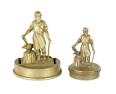 Lot 592 - TWO BRONZE VULCAN BLACKSMITH CAR MASCOTS