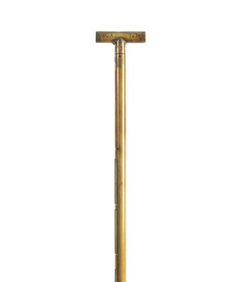 Lot 503 - A VINTAGE BRASS GRAIN PROBE WALKING STICK