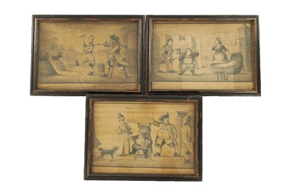 Lot 867 - A SET OF THREE LATE 18TH CENTURY ILLUSTRATIONS FROM THE TRISTRAM SHANDY SERIES