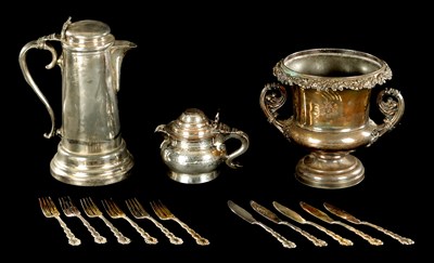 Lot 409 - THREE PIECES OF 19TH CENTURY SILVER-PLATED WARE
