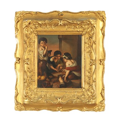 Lot 1049 - AFTER BARTOLOME ESTEBAN MURILLO. A 19TH CENTURY OIL ON TIN