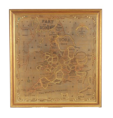 Lot 669 - A LATE 18TH CENTURY SAMPLER MAP OF GREAT BRITAIN