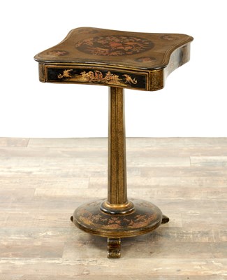 Lot 1348 - A REGENCY JAPANNED WORK TABLE