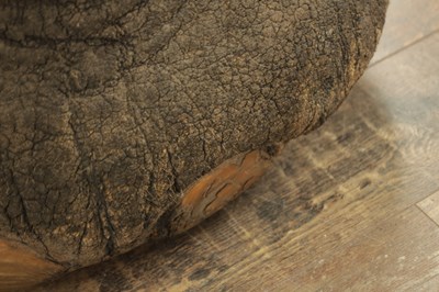 Lot 801 - A LARGE LATE 19TH CENTURY TAXIDERMY ELEPHANT FOOTSTOOL
