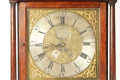 Lot 1479 - THOMAS HOUGHTON, CHORLEY. A SMALL GEORGE III OAK 30-HOUR LONGCASE CLOCK