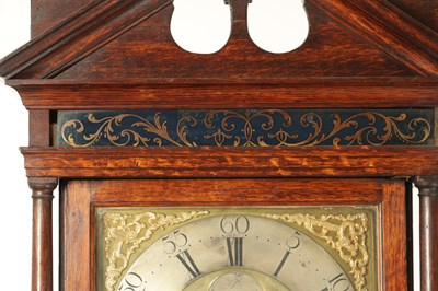Lot 1479 - THOMAS HOUGHTON, CHORLEY. A SMALL GEORGE III OAK 30-HOUR LONGCASE CLOCK