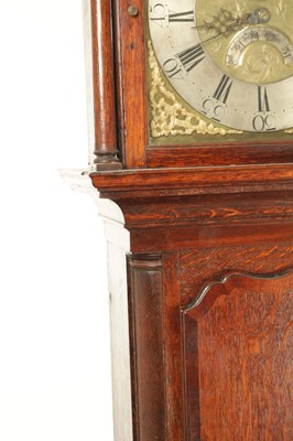 Lot 1479 - THOMAS HOUGHTON, CHORLEY. A SMALL GEORGE III OAK 30-HOUR LONGCASE CLOCK