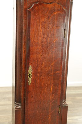 Lot 1479 - THOMAS HOUGHTON, CHORLEY. A SMALL GEORGE III OAK 30-HOUR LONGCASE CLOCK