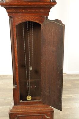 Lot 1479 - THOMAS HOUGHTON, CHORLEY. A SMALL GEORGE III OAK 30-HOUR LONGCASE CLOCK