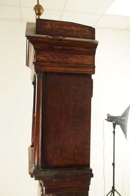 Lot 1479 - THOMAS HOUGHTON, CHORLEY. A SMALL GEORGE III OAK 30-HOUR LONGCASE CLOCK